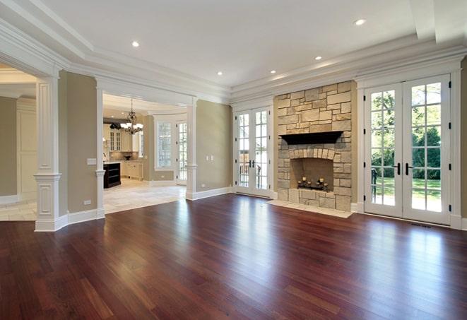 rich, dark stained wood floor